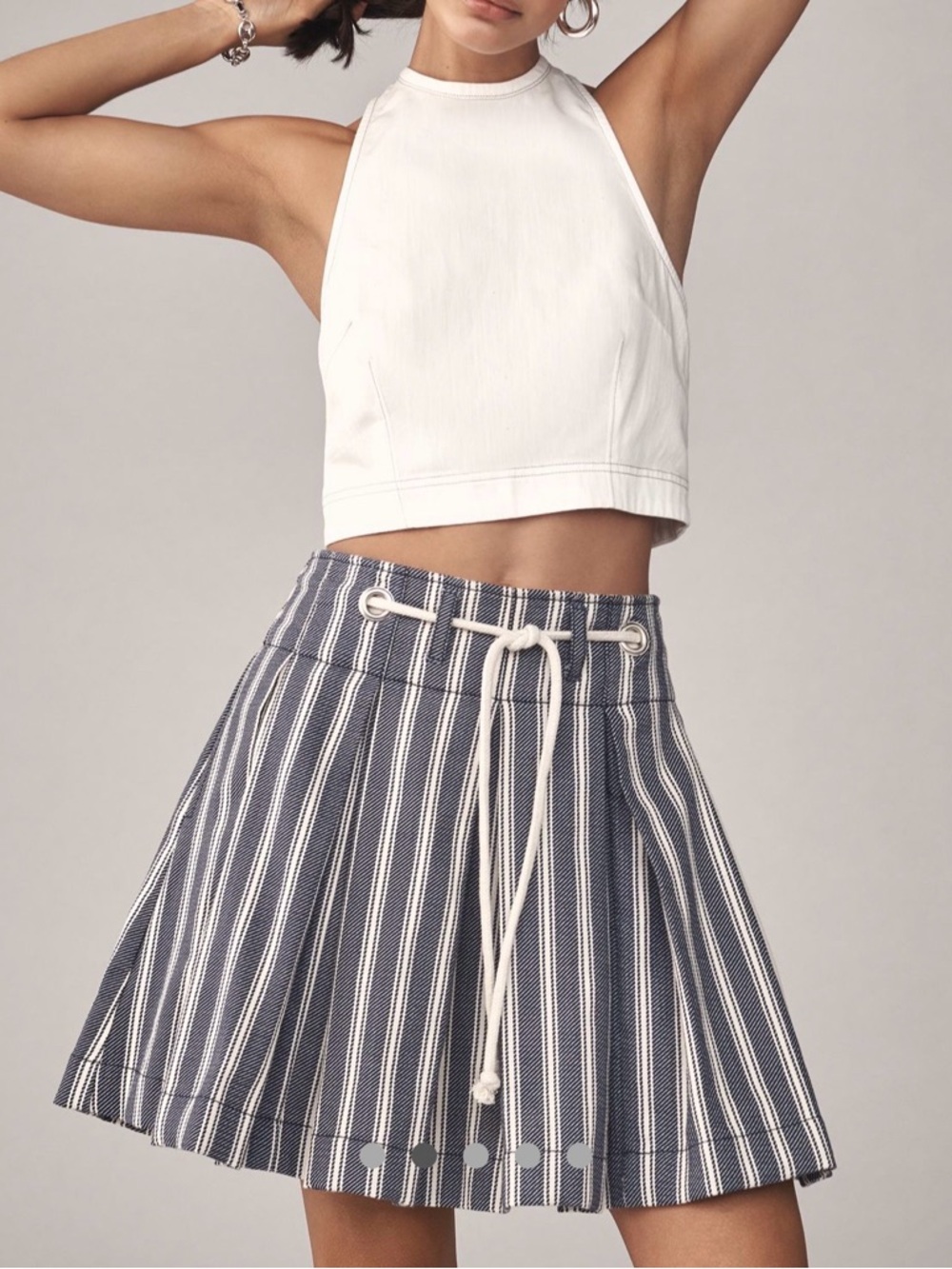 🔆Anthropologie Pilcro Pleated Drawstring Mini Skirt Size XS